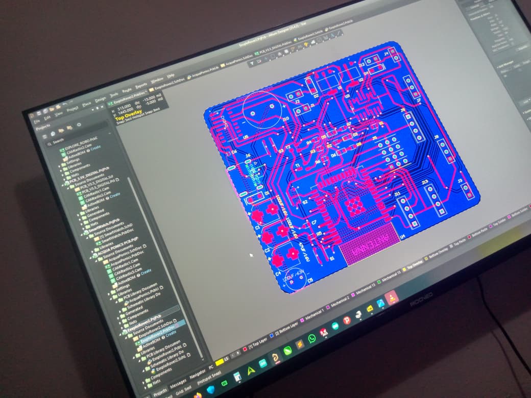 PCB routing layout in design software